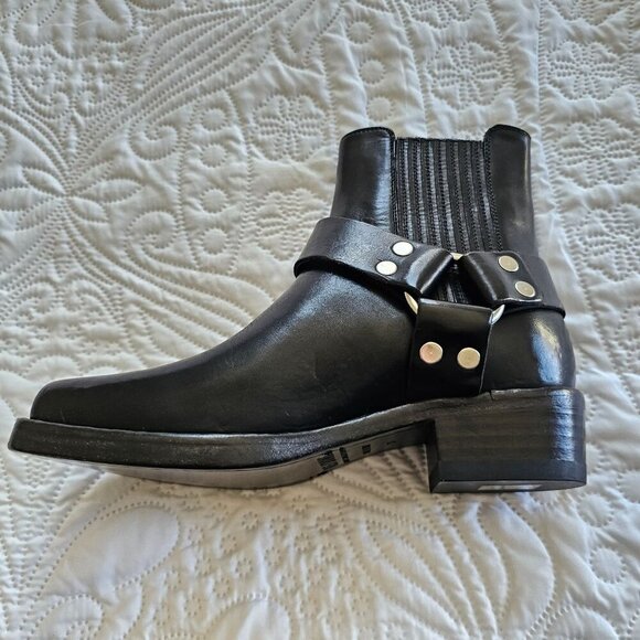 ONE BOOT, RIGHT FOOT, Re/Done Short Cavalry Boot Black Leather, Italy, Size 37 - Picture 3 of 11